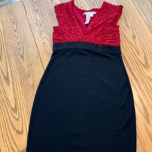 Max studio red and black ruffle top dress. Size large